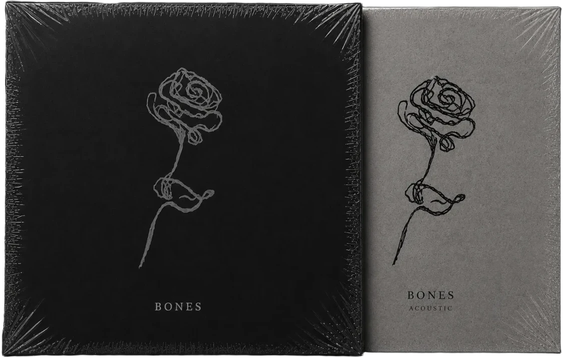BONES and BONES Acoustic - both shrink-wrapped sleeves side by side